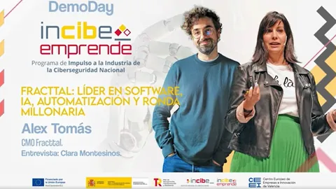 Clara Montesinos entrevista a Alex Tomás, CMO de Fracttal, en el DemoDay de INCIBE Emprende